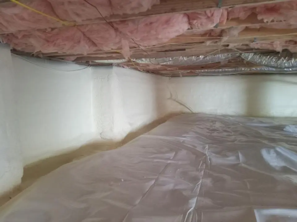 Crawl space encapsulation with closed-cell spray foam for Roof Waterproofing in Holly Springs